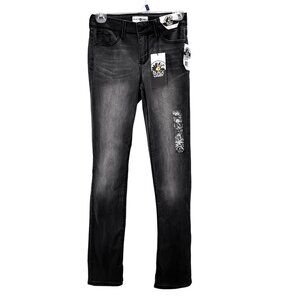 Black Daisy Kate Straight Leg Jeans 0/24 Black Denim 25" Waist NWT